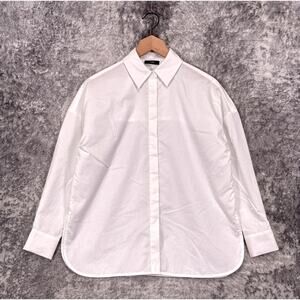 New Ruti Shirt XS Womens Non Iron Refine Oversized Tunic White Long Sleeve